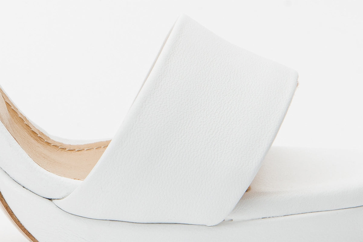 Vinci Leather The Aksu White Leather Ankle Strap Women Sandal Final Sale! – product view 6