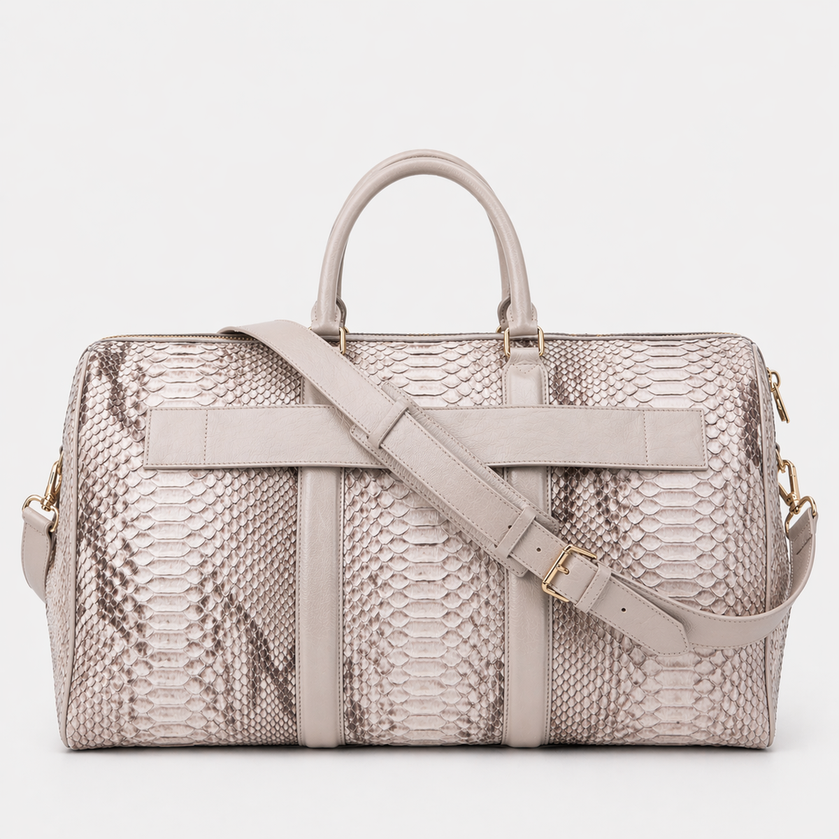 The Velar Nutural Hand-Painted Python Leather Weekender Bag