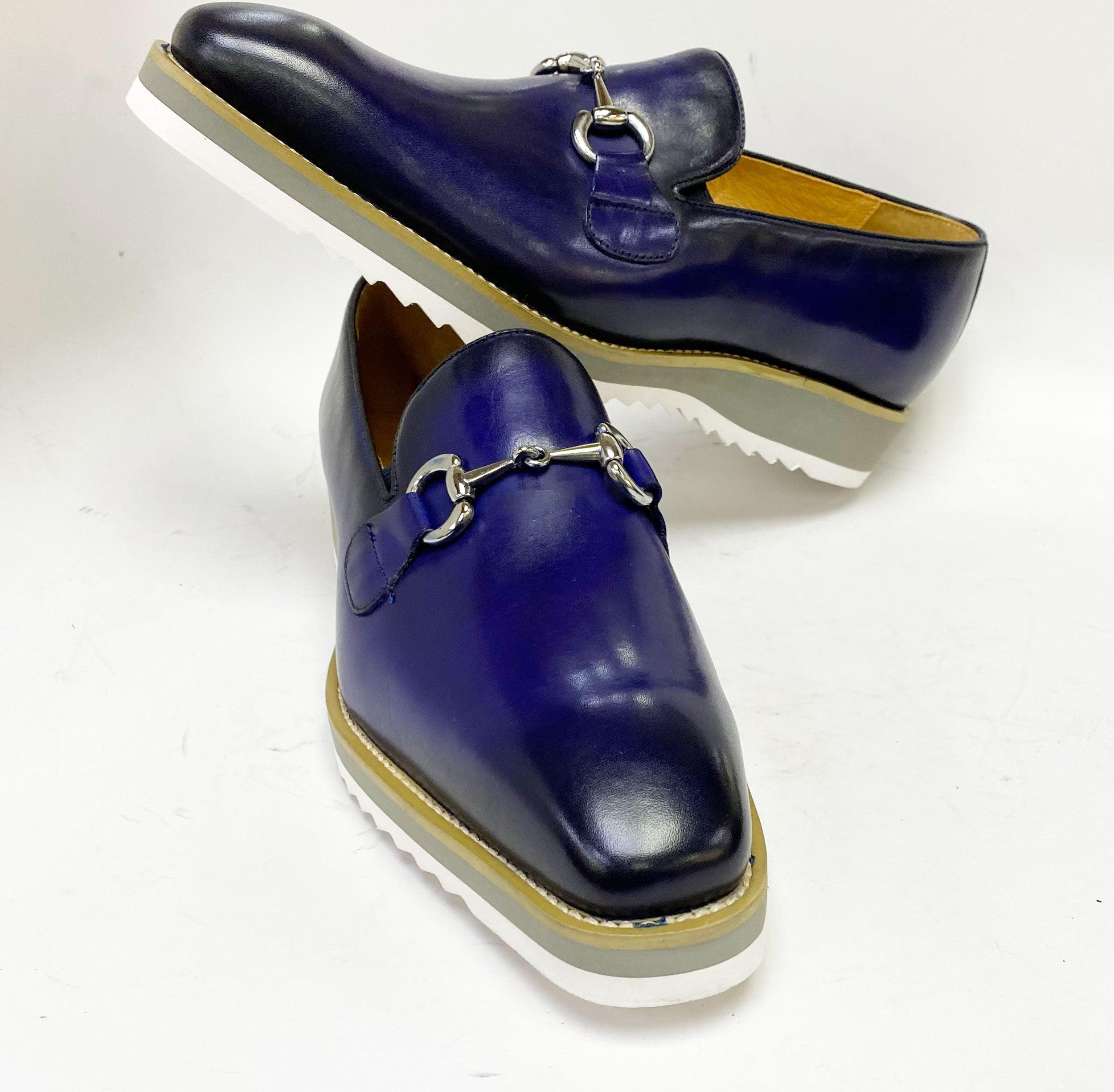 C&E Fashions Maurice Calfskin Horsebit Loafer - Blue