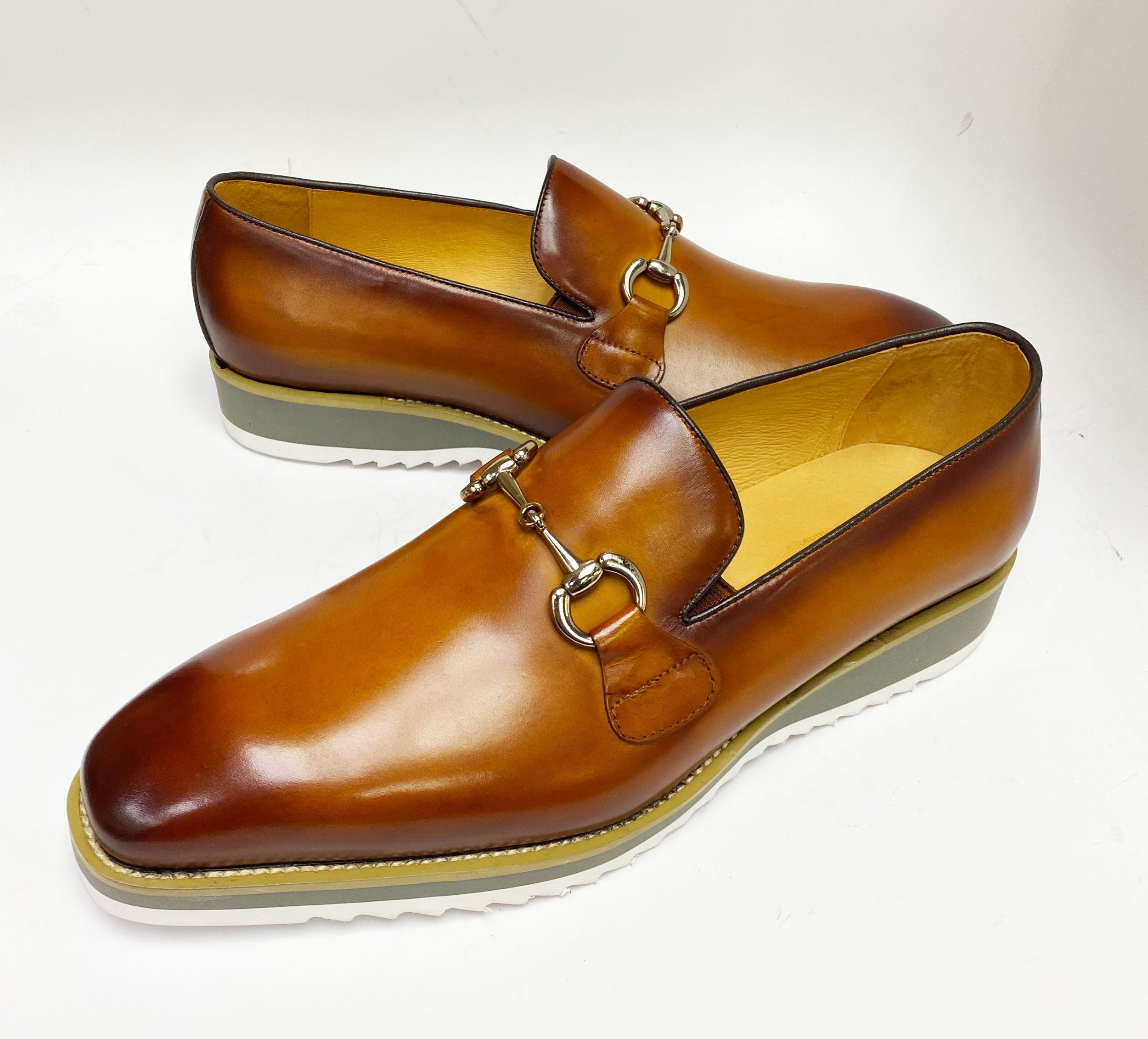 C&E Fashions Maurice Horsebit Calfskin Loafer - Cognac