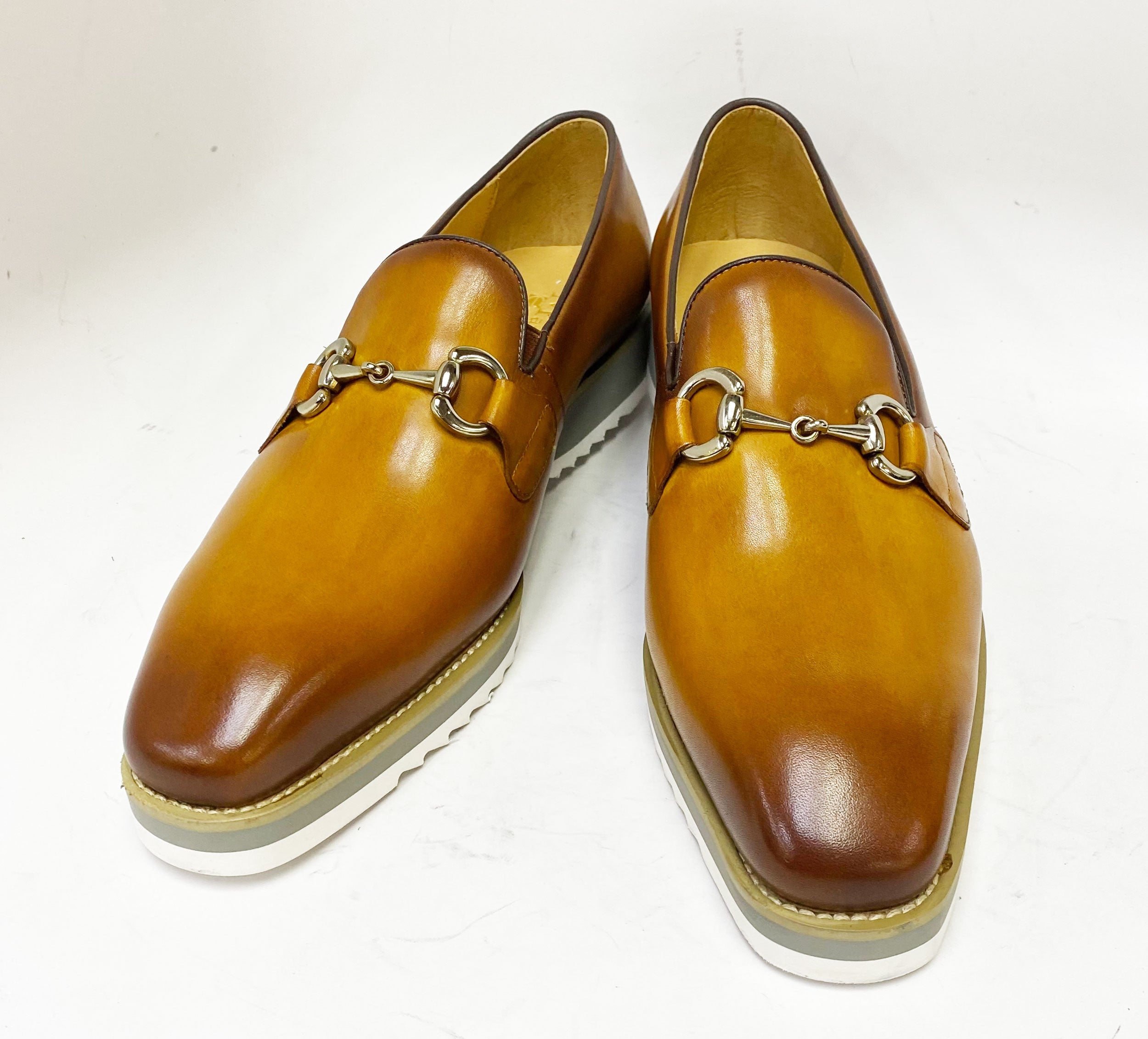 C&E Fashions Maurice Horsebit Calfskin Loafer - Cognac