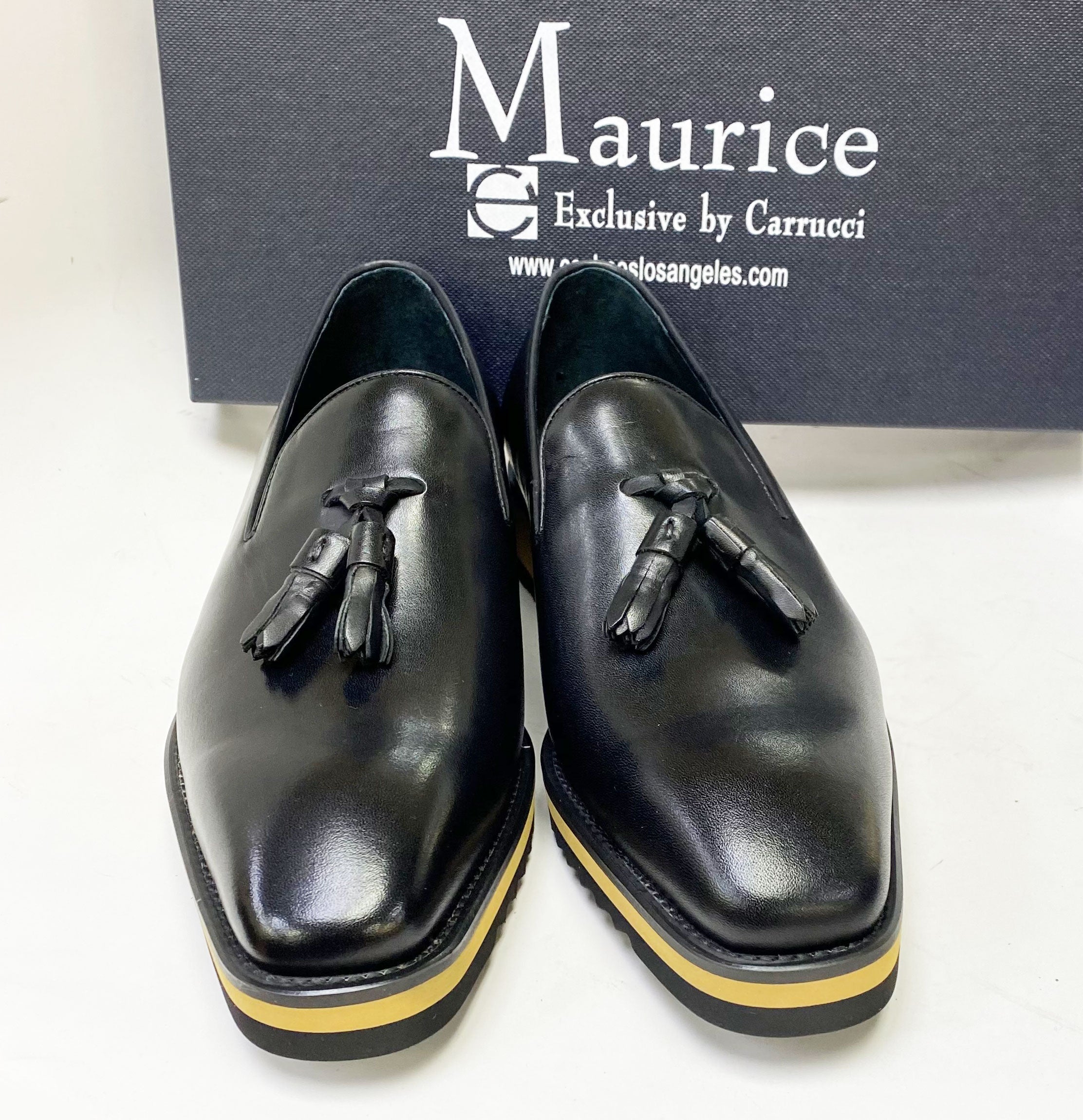 C&E Fashions Maurice Calfskin Tasseled Loafer - Black