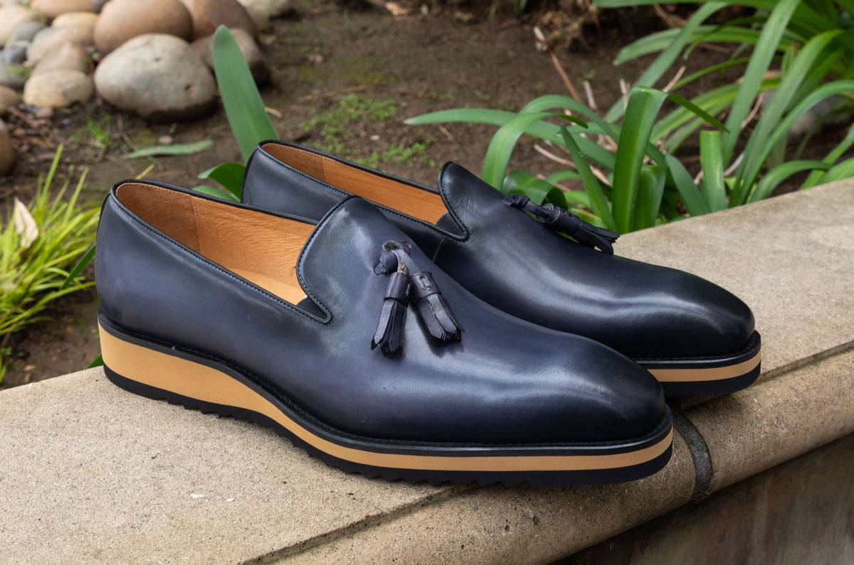 C&E Fashions Maurice Calfskin Loafer - Grey