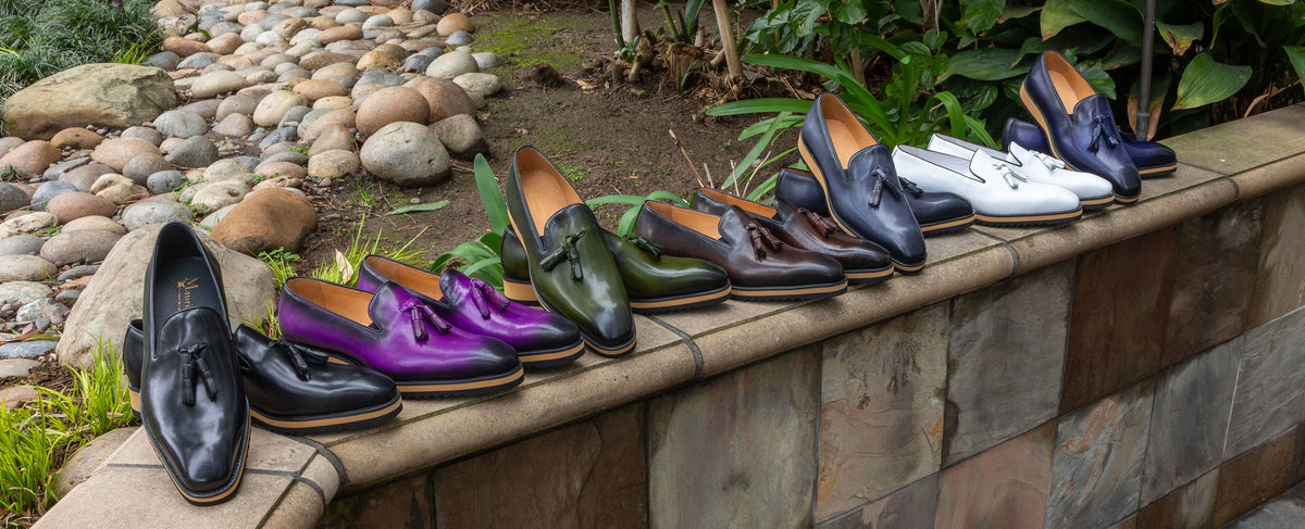 C&E Fashions Maurice Calfskin Tasseled Loafer - Black
