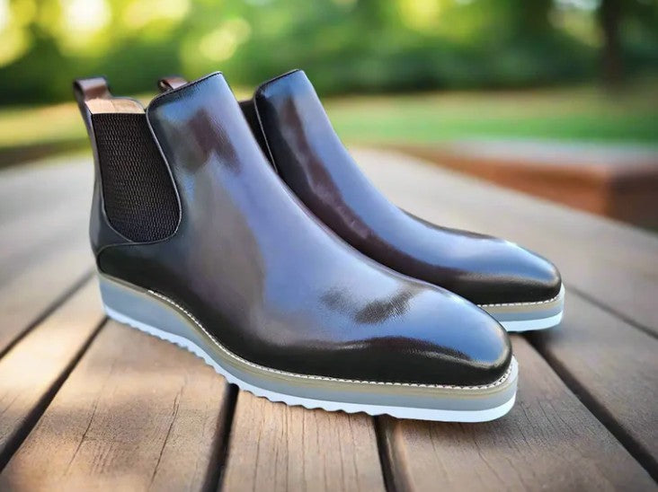 C&E Fashions Carrucci Boot Calfskin Shoes - Brown