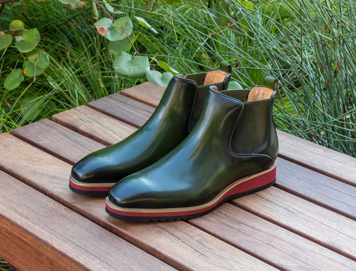 C&E Fashions Carrucci Calfskin Boot - Olive