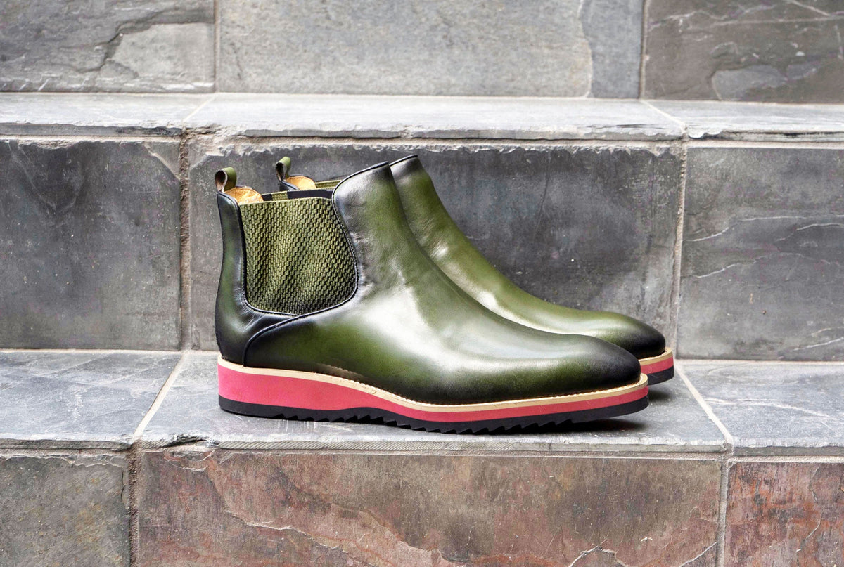 C&E Fashions Carrucci Calfskin Boot - Olive