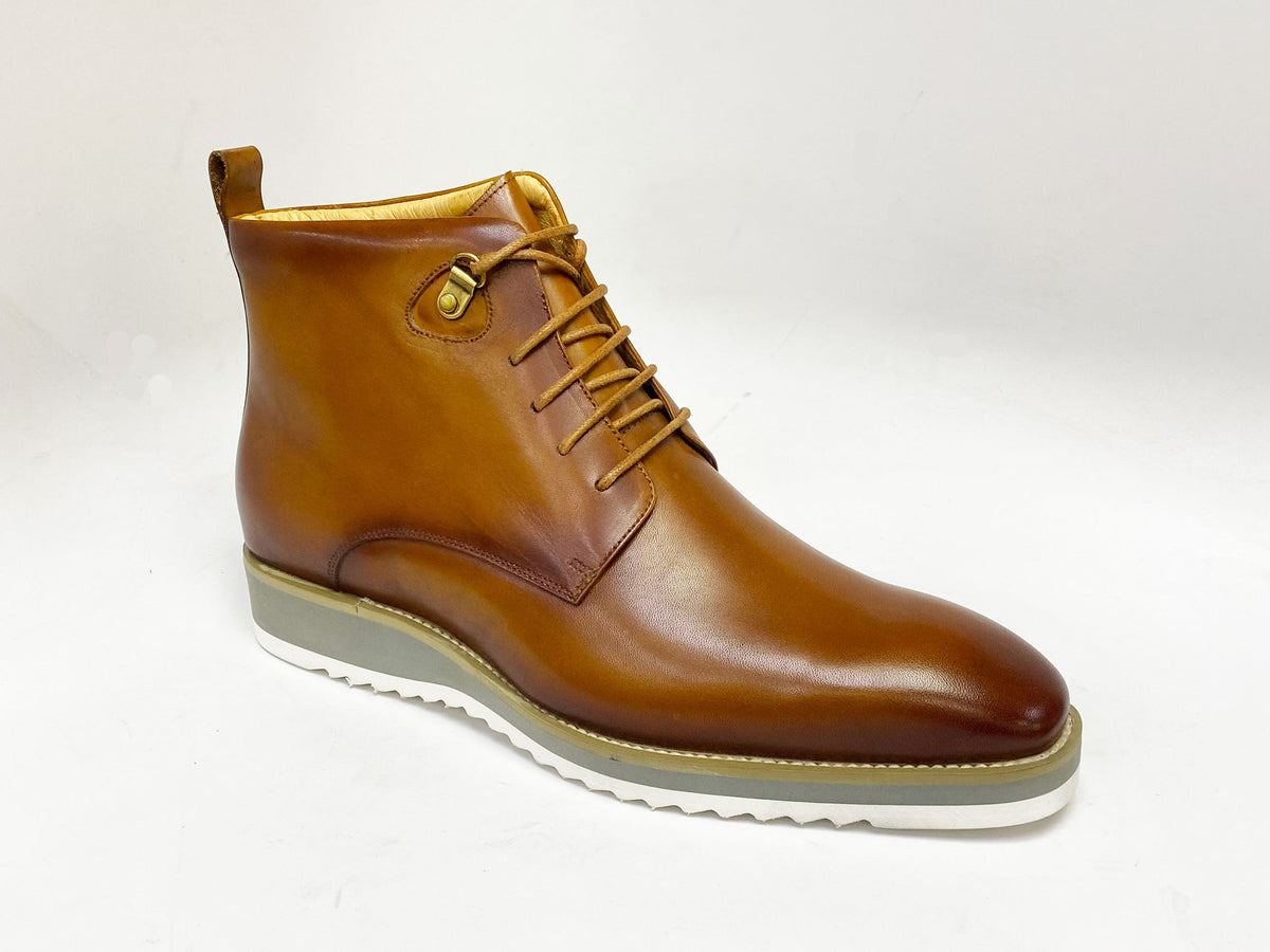 C&E Fashions Maurice Burnished Calfskin Boot - Cognac