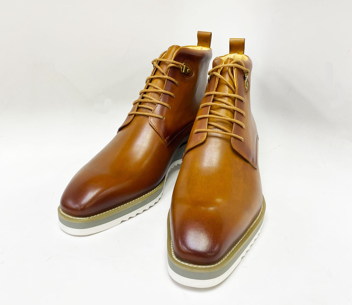 C&E Fashions Maurice Burnished Calfskin Boot - Cognac