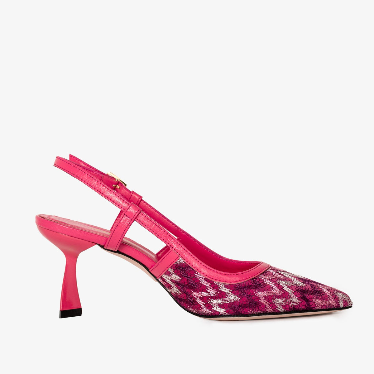 Vinci Leather The Napoli Fuchsia Leather Slingback Women Sandal – product view 1
