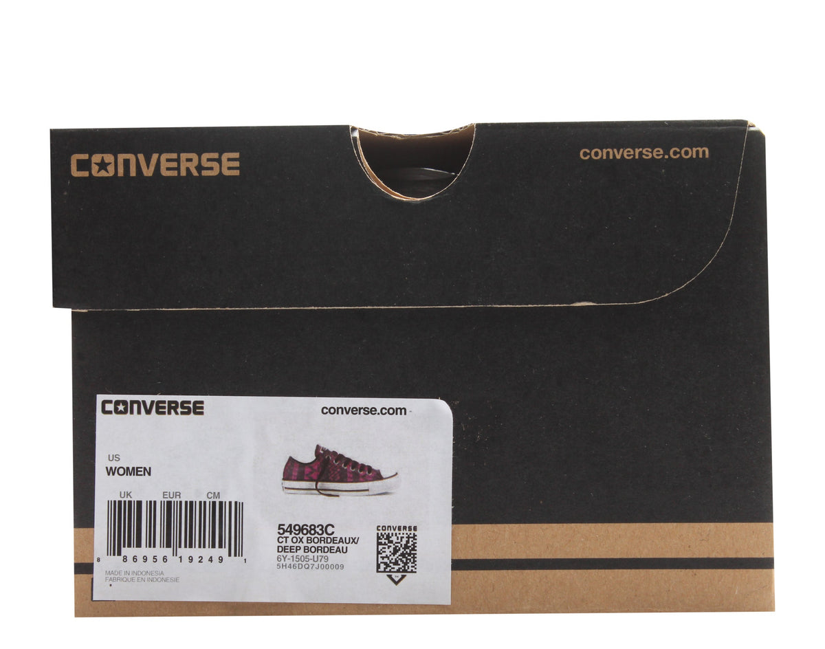 Converse Chuck Taylor All Star Ox Print Bordeau Women's Sneakers — Pink – product view 7