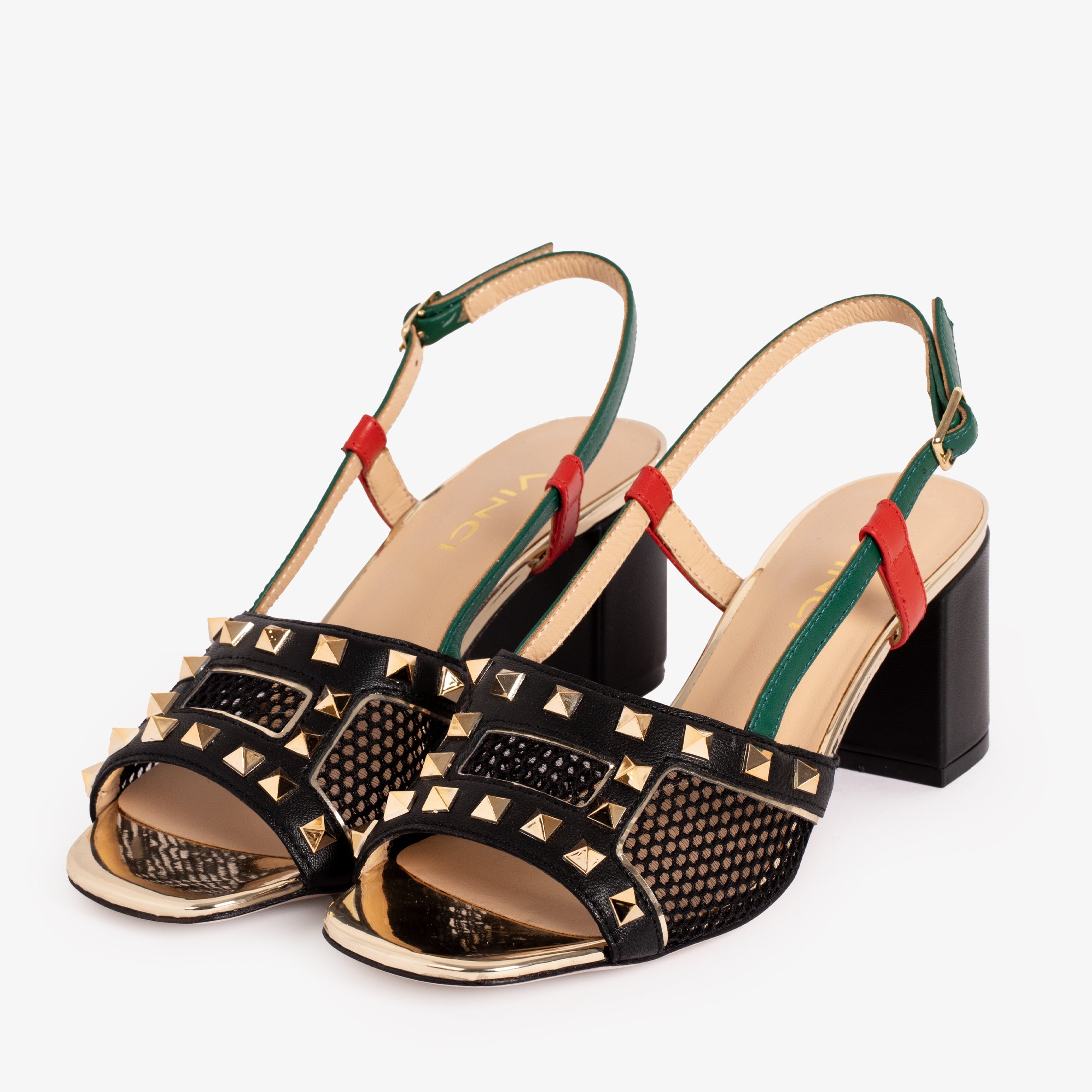 The Linea Black Leather Women Slingback Sandal