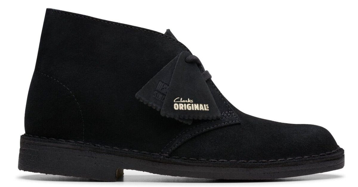 Clarks Originals Desert Boot Women's Black Suede 26155524 — product view 1