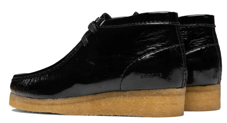 Clarks Originals Wallabee Boot Women's Black Patent Leather 26154804 — product view 3