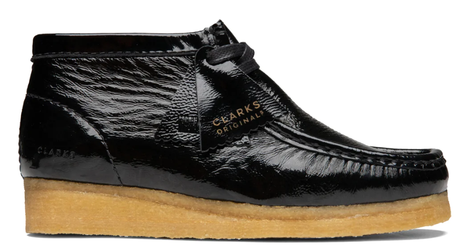 Clarks Originals Wallabee Boot Women's Black Patent Leather 26154804 — product view 2