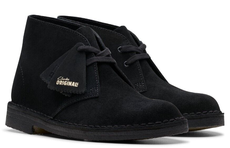 Clarks Desert Boot -Black Suede 26155524 WOMEN'S