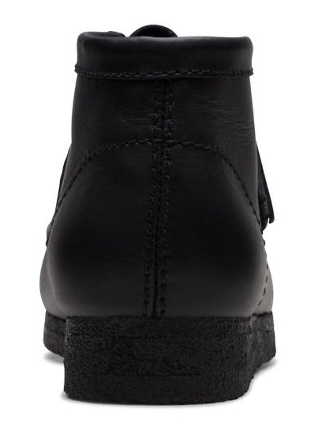 Clarks Originals Wallabee Boot Men's Black Leather 26155512 — rear view