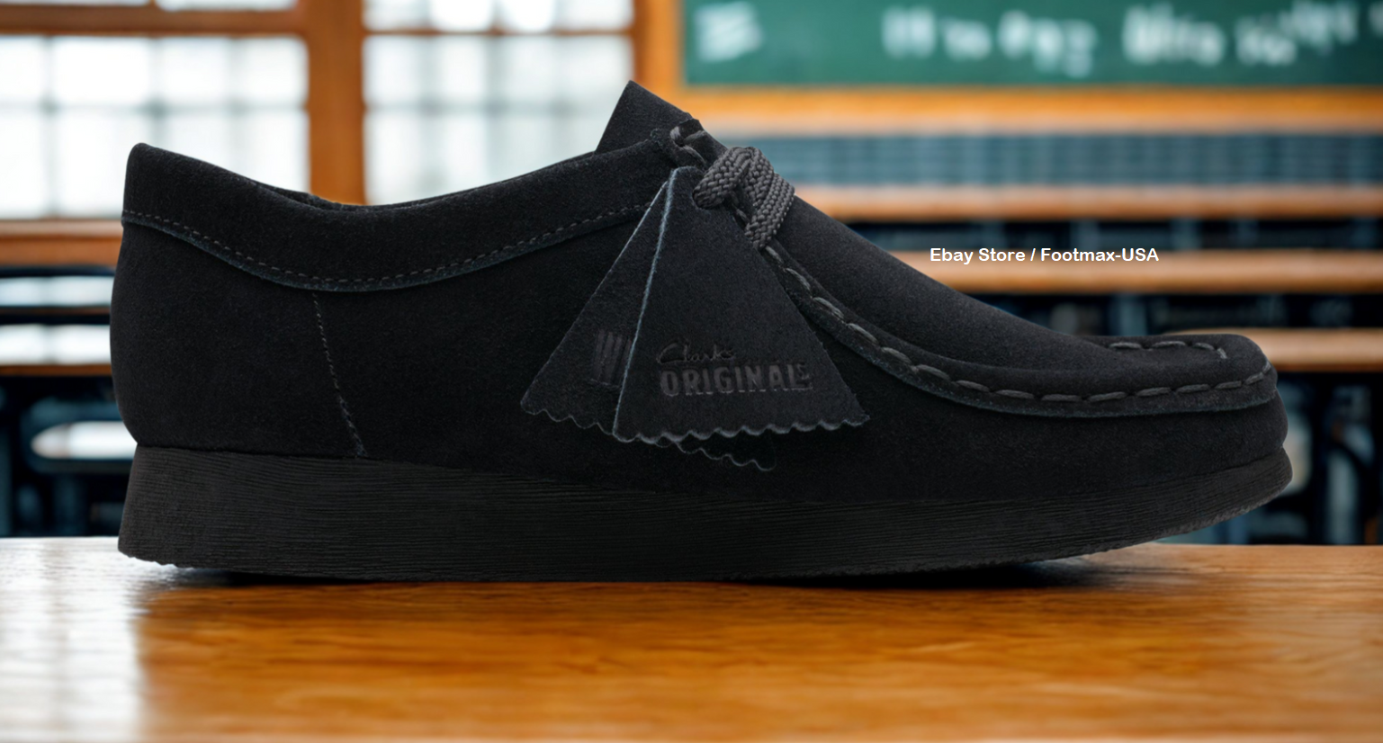 Clarks Kids / Juniors Wallabee - 26168038 -Black Suede
