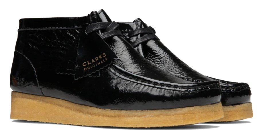 Clarks Originals Wallabee Boot Women's Black Patent Leather 26154804 — product view 1