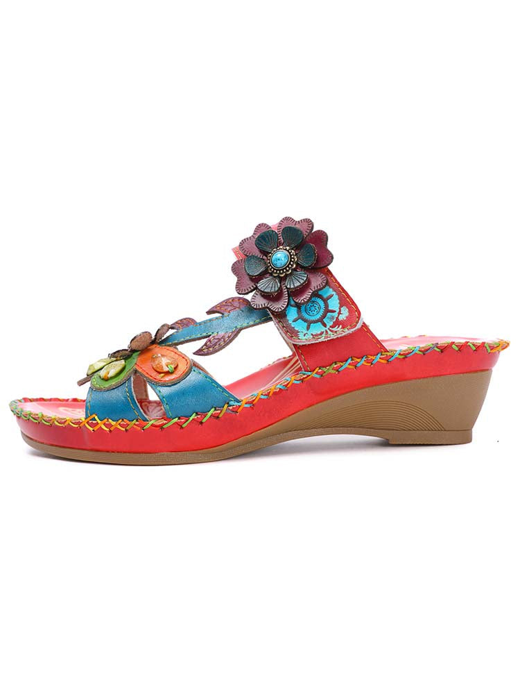 Valery Retro Floral Embossing Slippers – product view 12