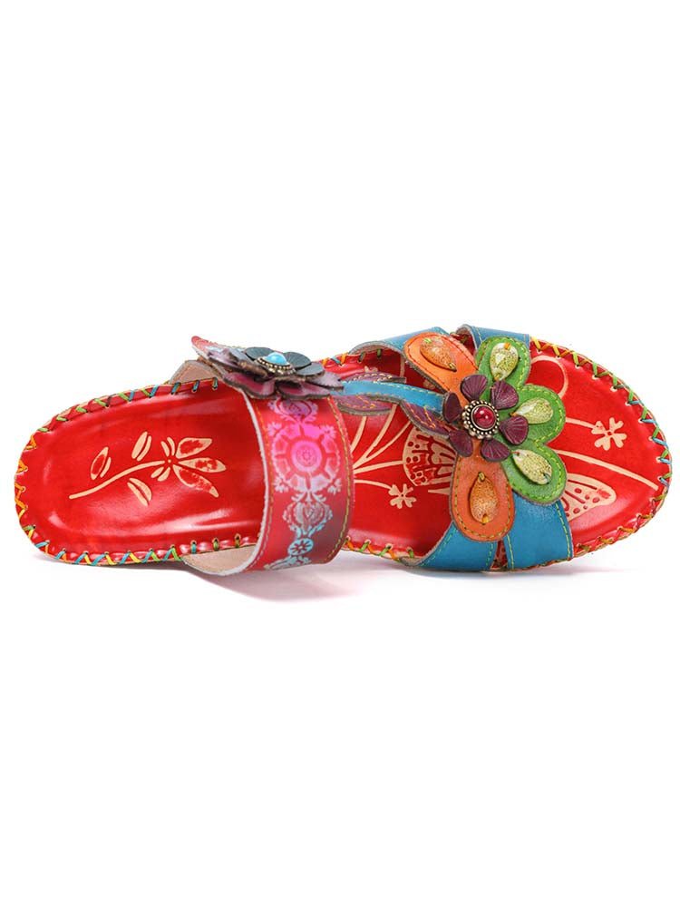 Valery Retro Floral Embossing Slippers – product view 13