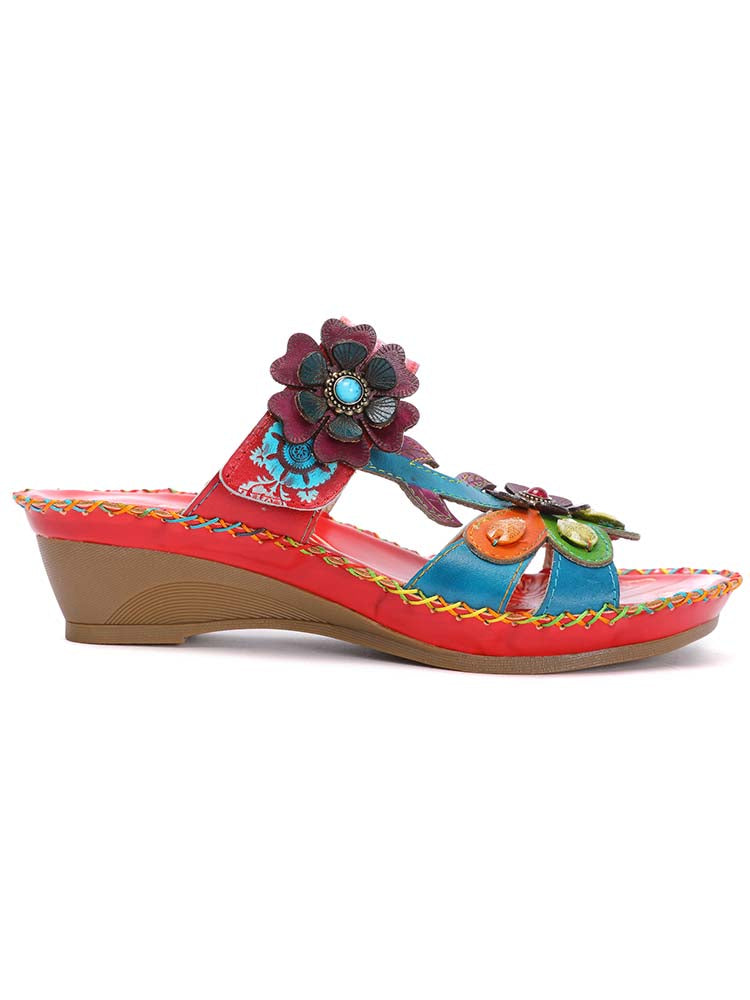 Valery Retro Floral Embossing Slippers – product view 11
