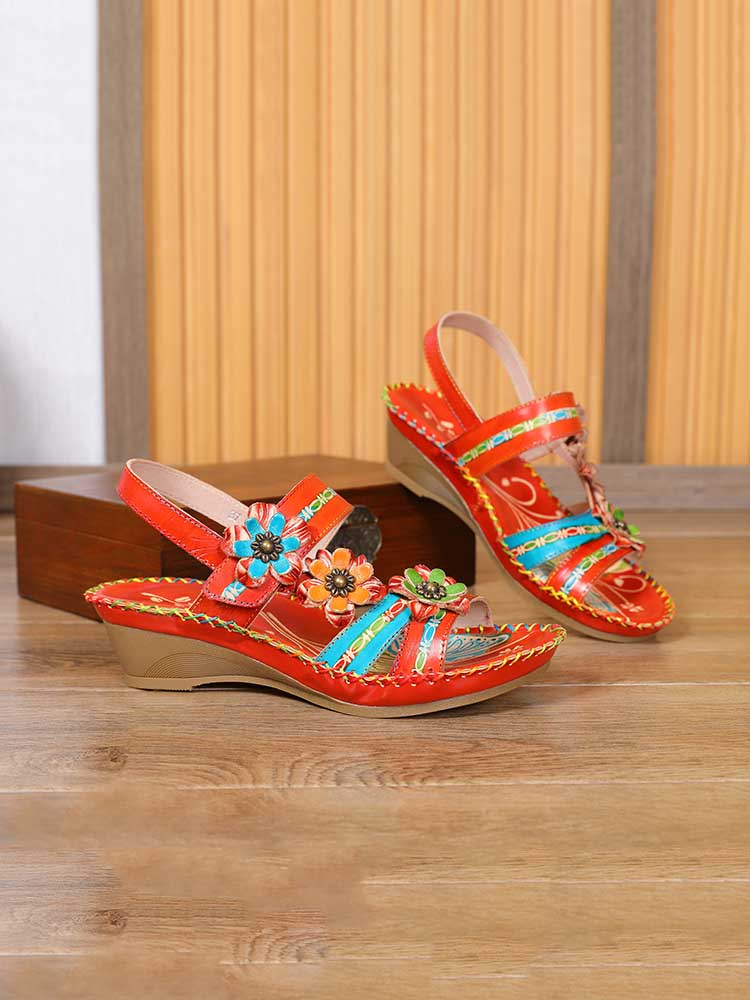 Zaria Flowers Embossing Sandals – product view 10