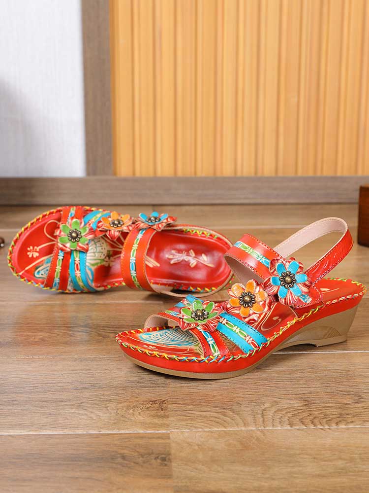 Zaria Flowers Embossing Sandals – product view 8