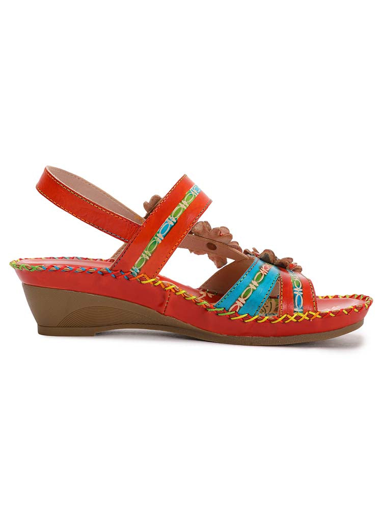 Zaria Flowers Embossing Sandals – product view 5