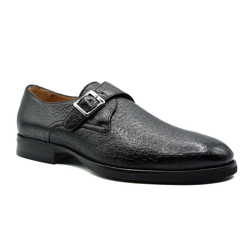 Zelli Italia Men's 59-503-BLK ROMAN Peccary Monk Strap, Black