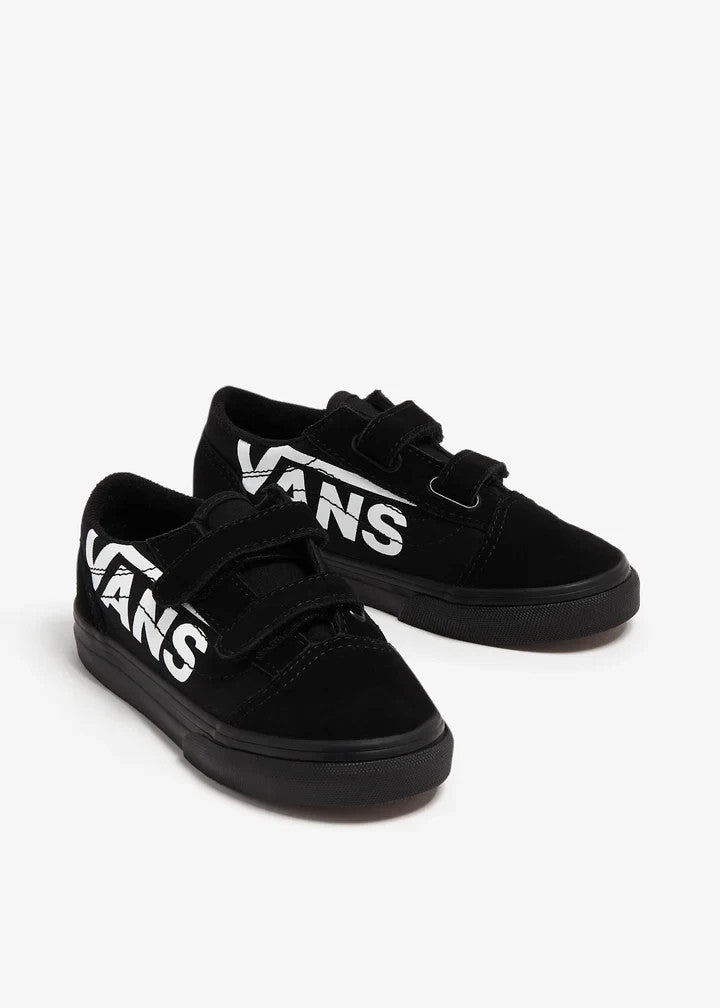 Vans Old Skool Toddlers Logo Detail Baby/Toddler (TD) Sneakers — Black Low-Top