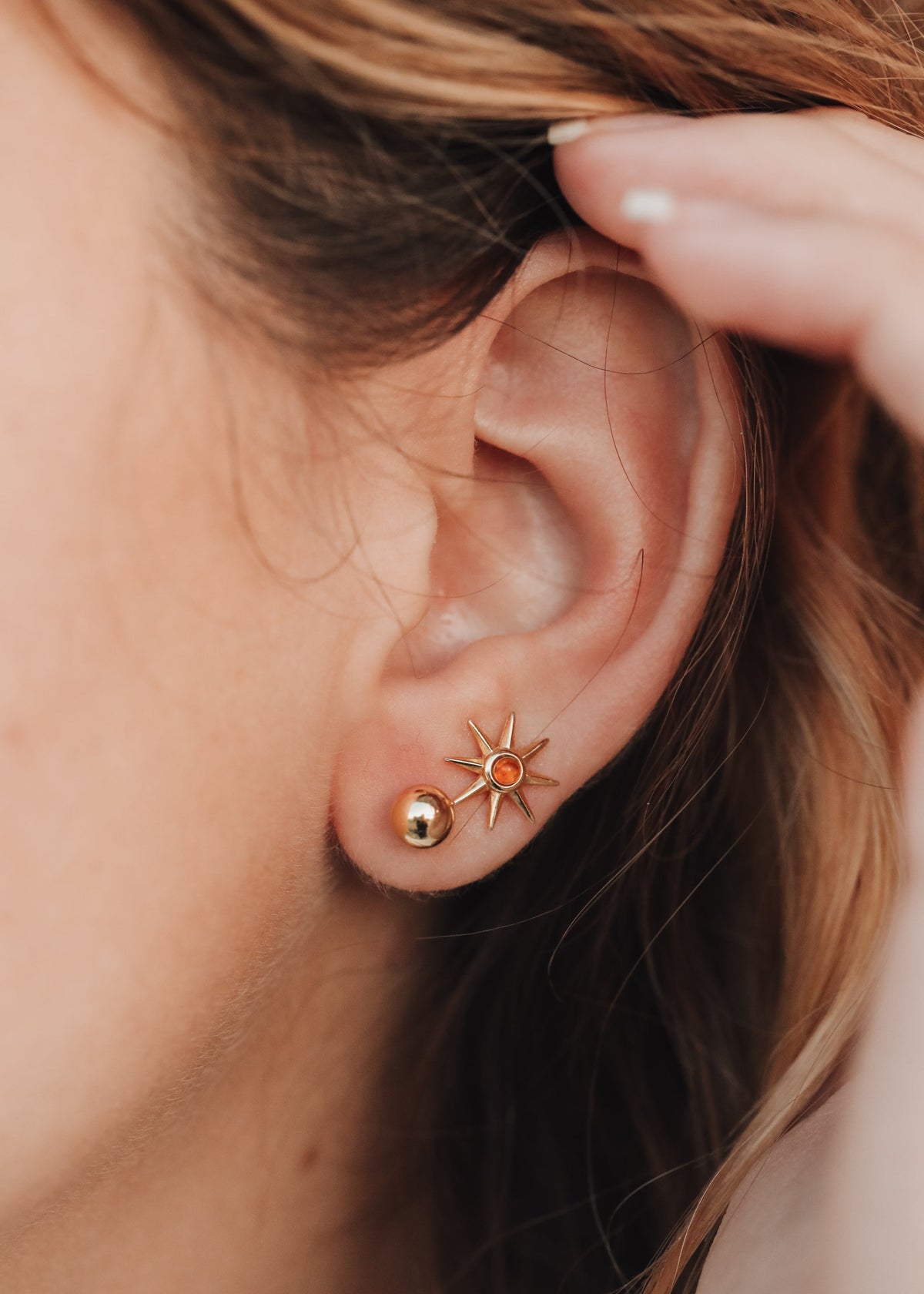 18K Gold Vermeil + Baltic Sea Amber || Sunshine EarringsΒ