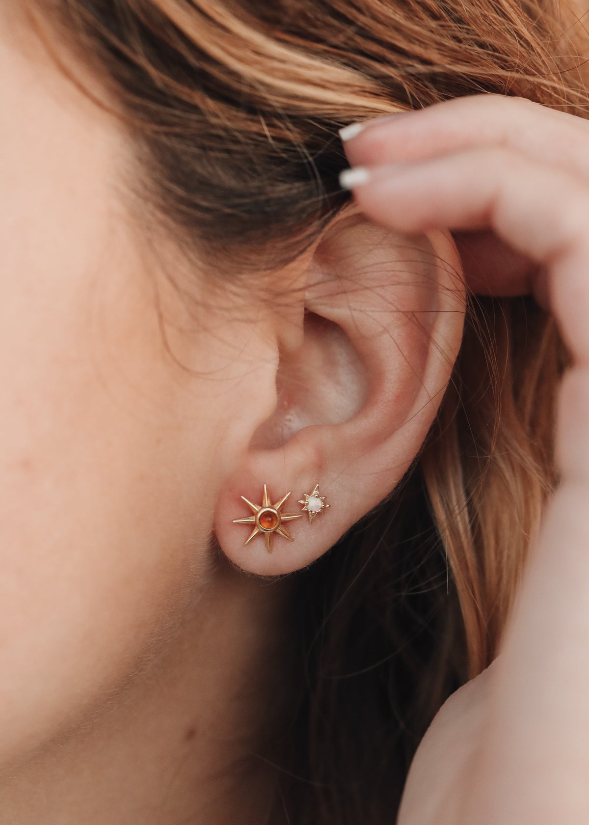 18K Gold Vermeil + Baltic Sea Amber || Sunshine EarringsΒ