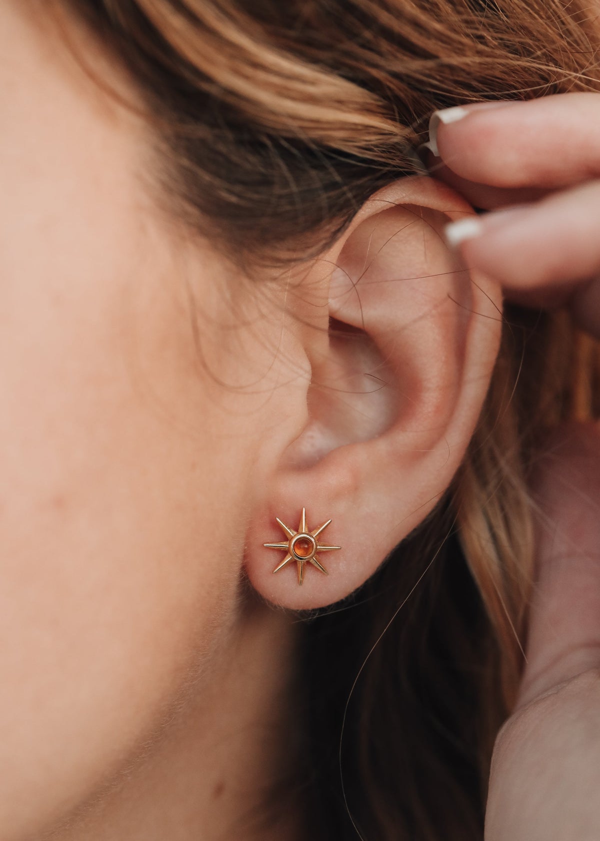 18K Gold Vermeil + Baltic Sea Amber || Sunshine EarringsΒ