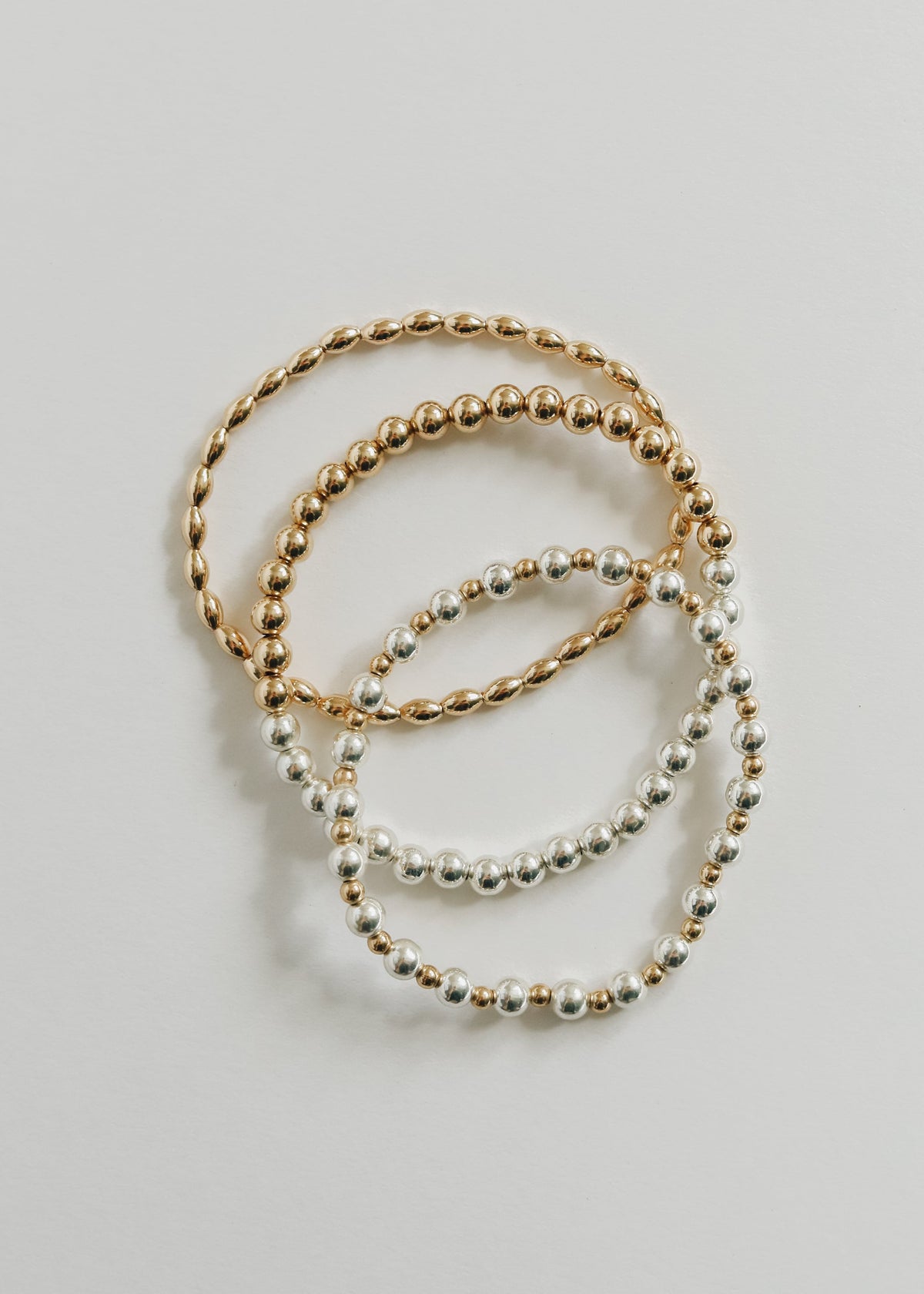 Sterling Silver + 14k Gold Filled Moon || Beaded Bracelet
