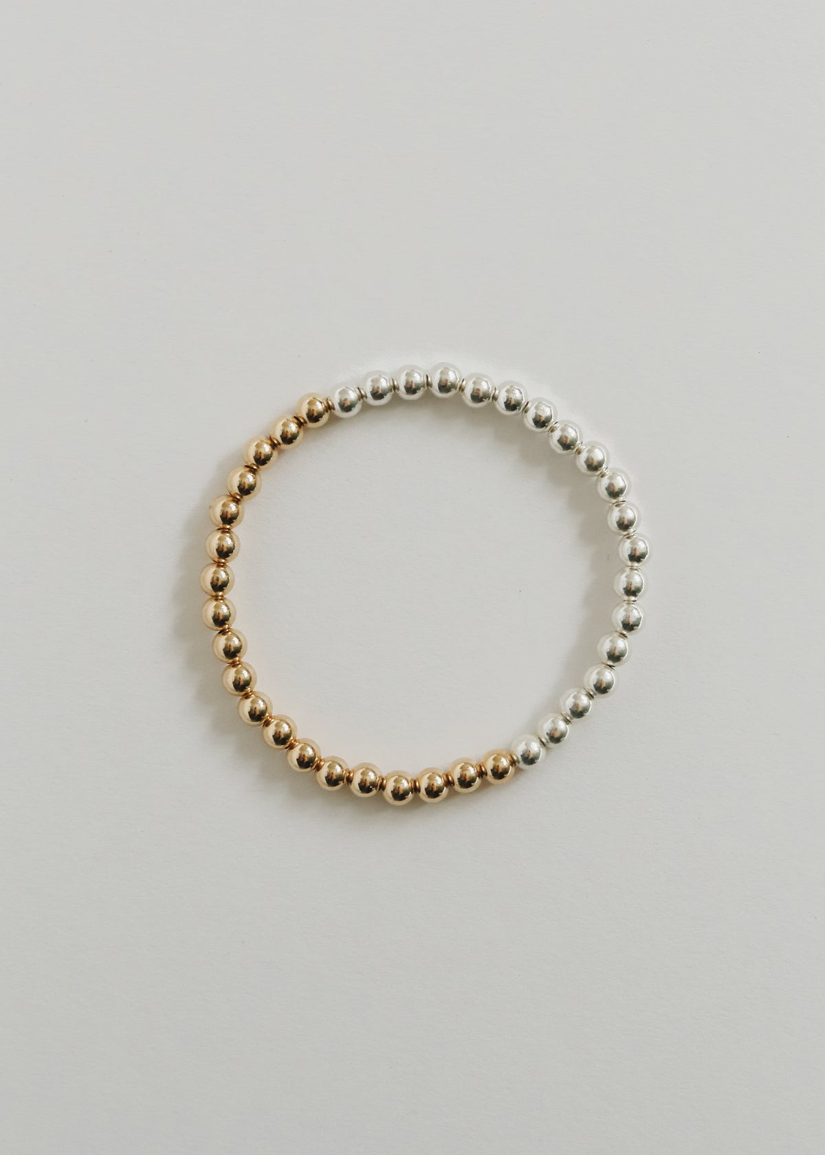 Sterling Silver + 14k Gold Filled Moon || Beaded Bracelet