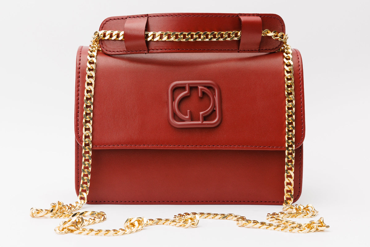 Vinci Leather The Maneadero Dark Red Leather Handbag – product view 6