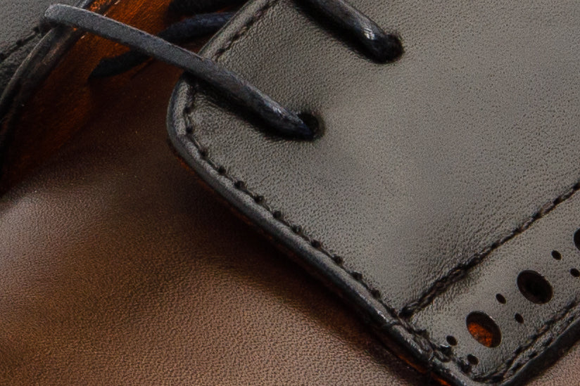 The Neiva Navy/Brown Wingtip Semi Brogue Derby Men Shoe