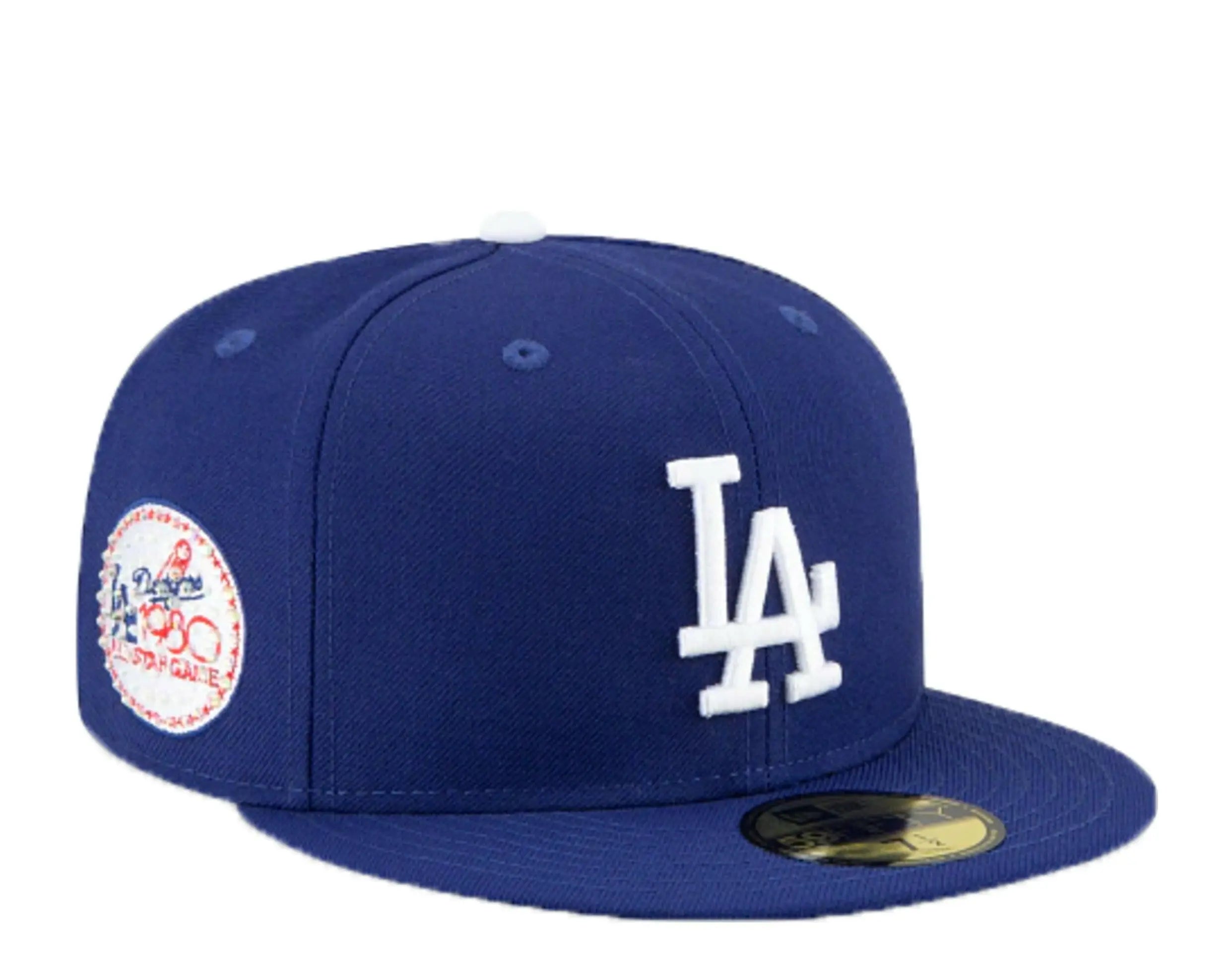 New Era 59Fifty Men Los Angeles Dodgers Icy 1980 ASG Side Patch Fitted Hat Royal/Baby Blue