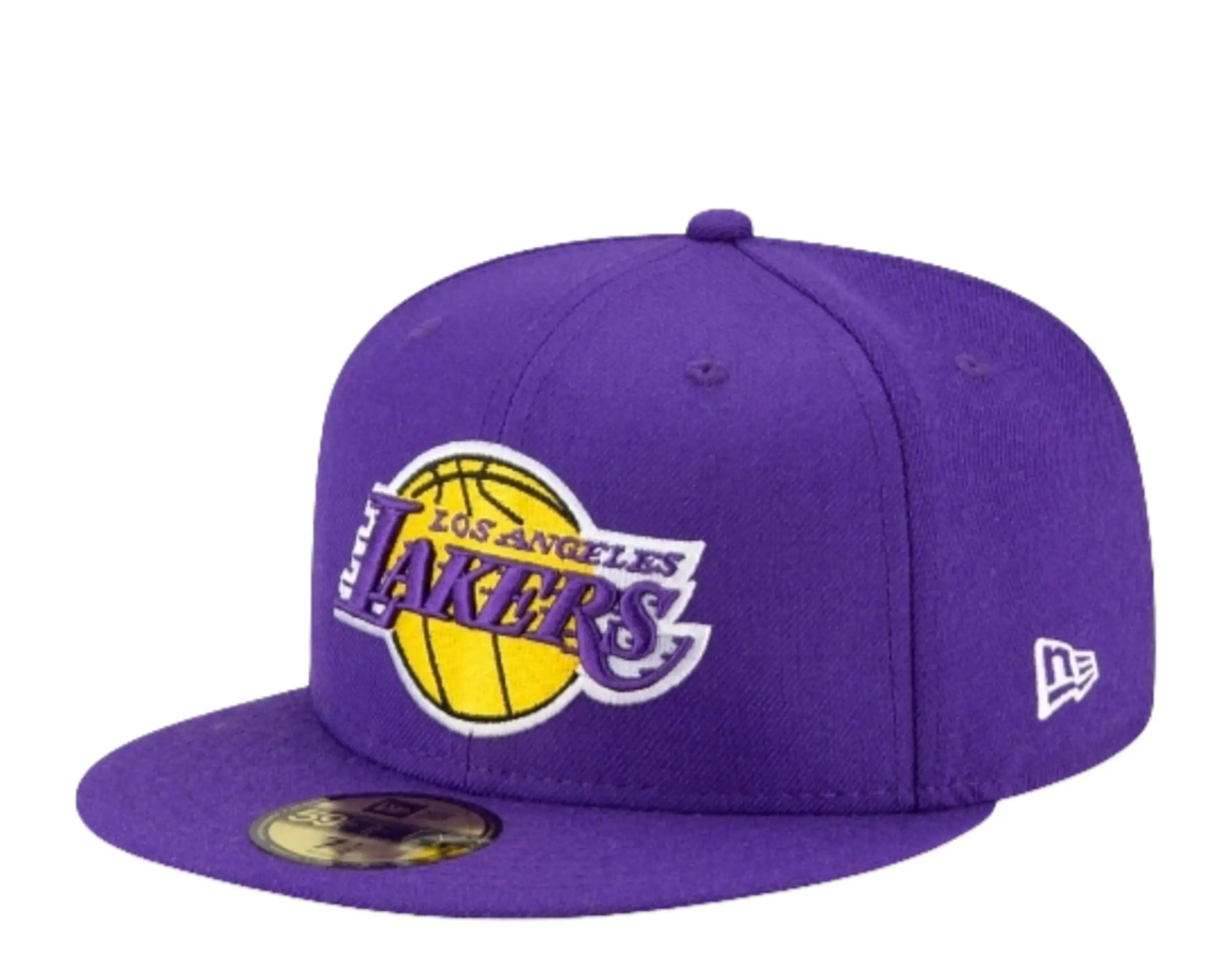 New Era 59Fifty Men Los Angeles Lakers Icy Side Patch Fitted Hat Purple/Baby Blue