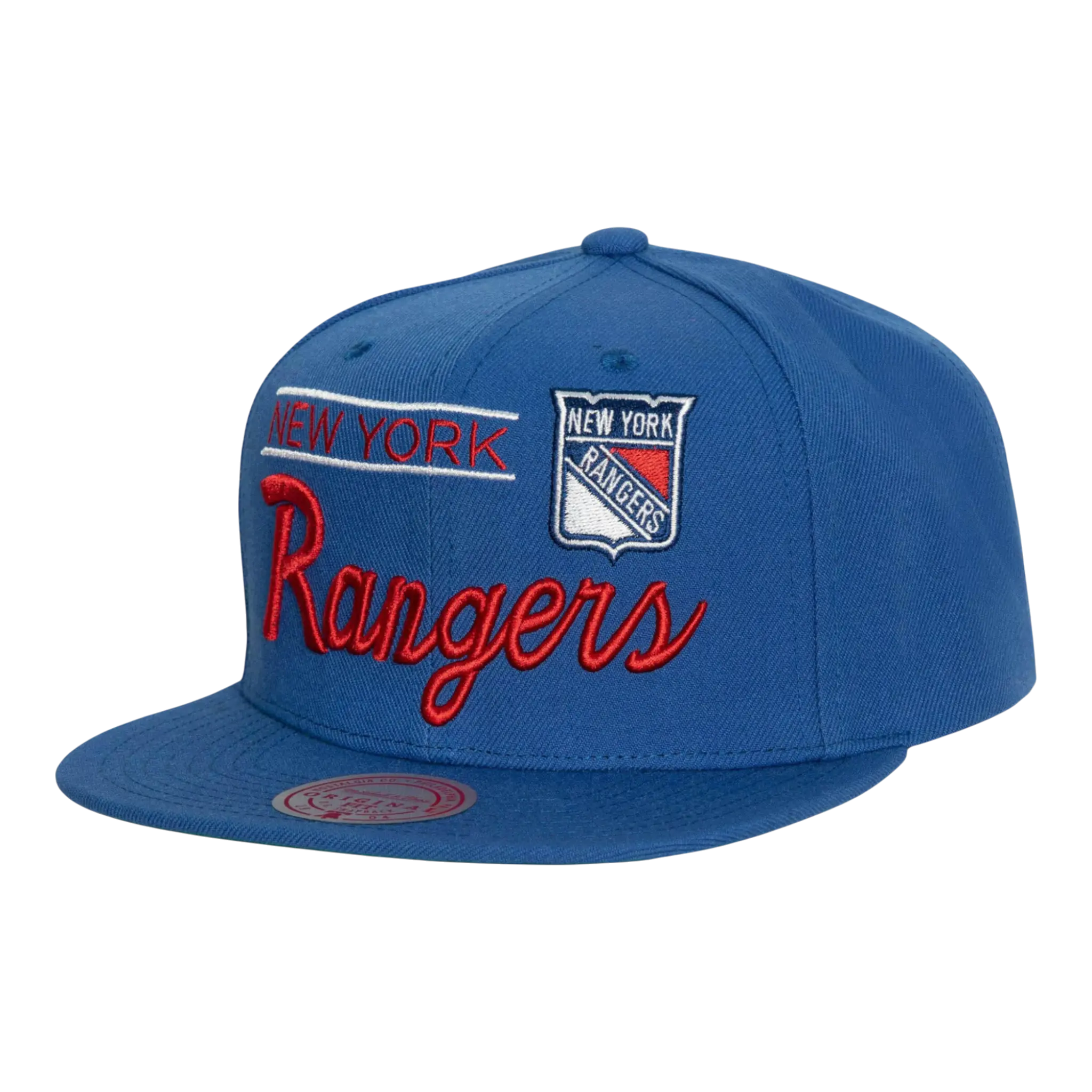Mitchell & Ness NHL New York Rangers Retro Lock Up Snapback Hat — Blue Adjustable Cap