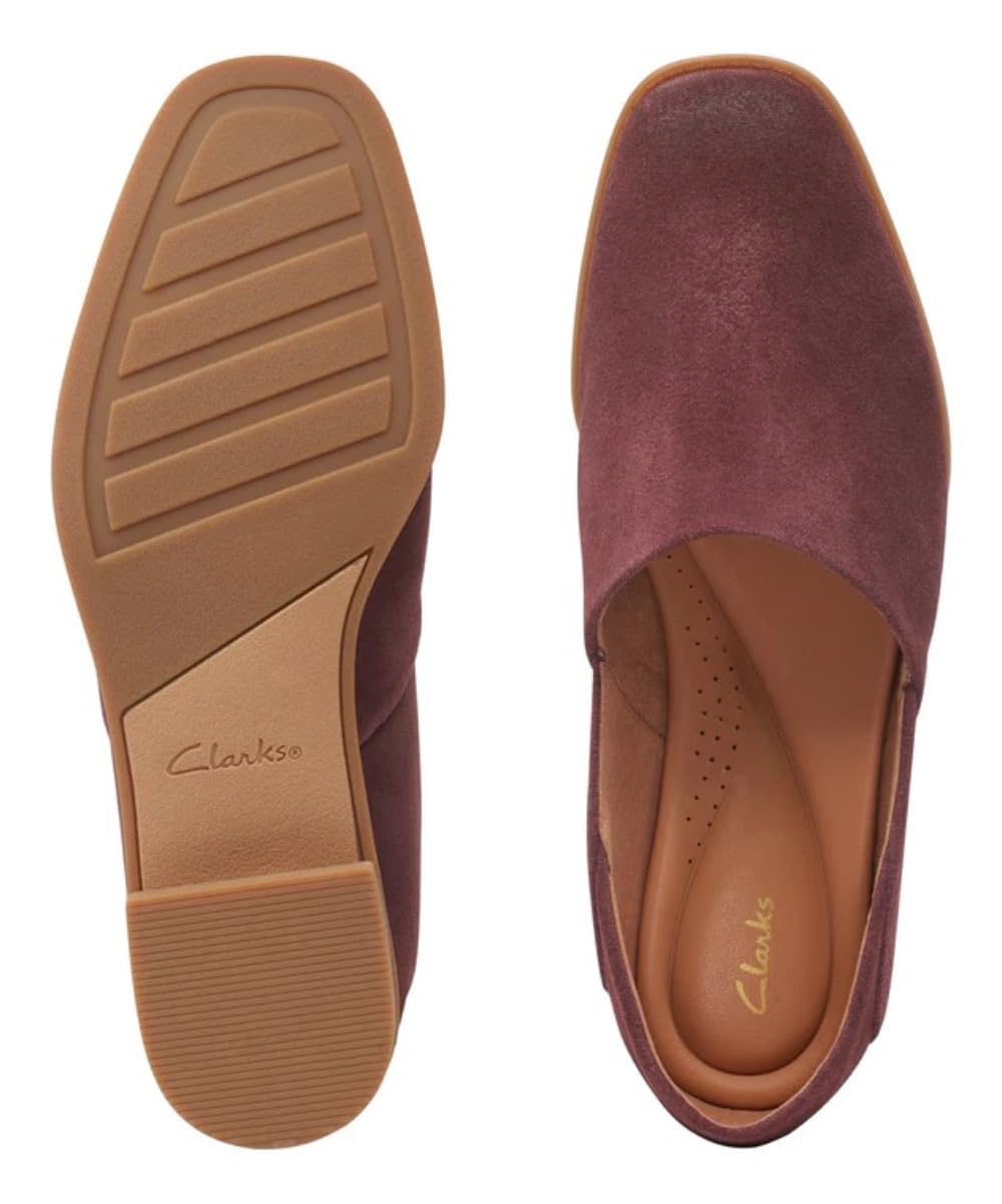 Clarks Pure Belle Slip-On Women's Burgundy Suede 26168761 — product view 3