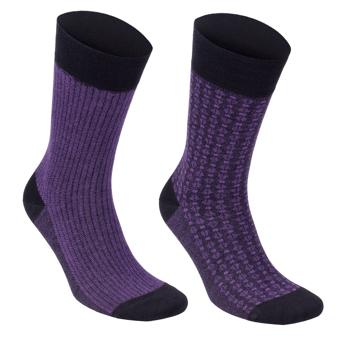 Men’s Bamboo Dress Socks 6-Pack Gift Box, Rust & Purple