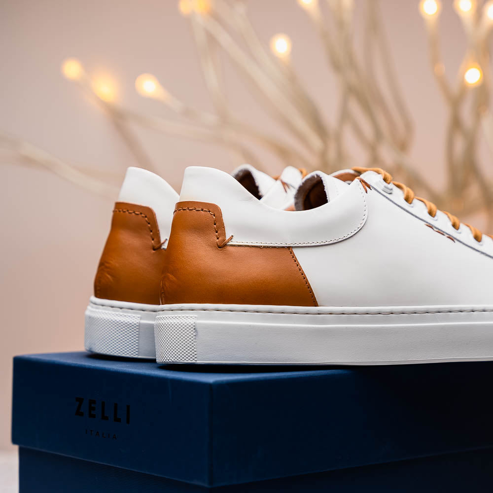 Zelli Italia Men's 65-229-WHT Diaz Rubberized Calfskin Sneaker White
