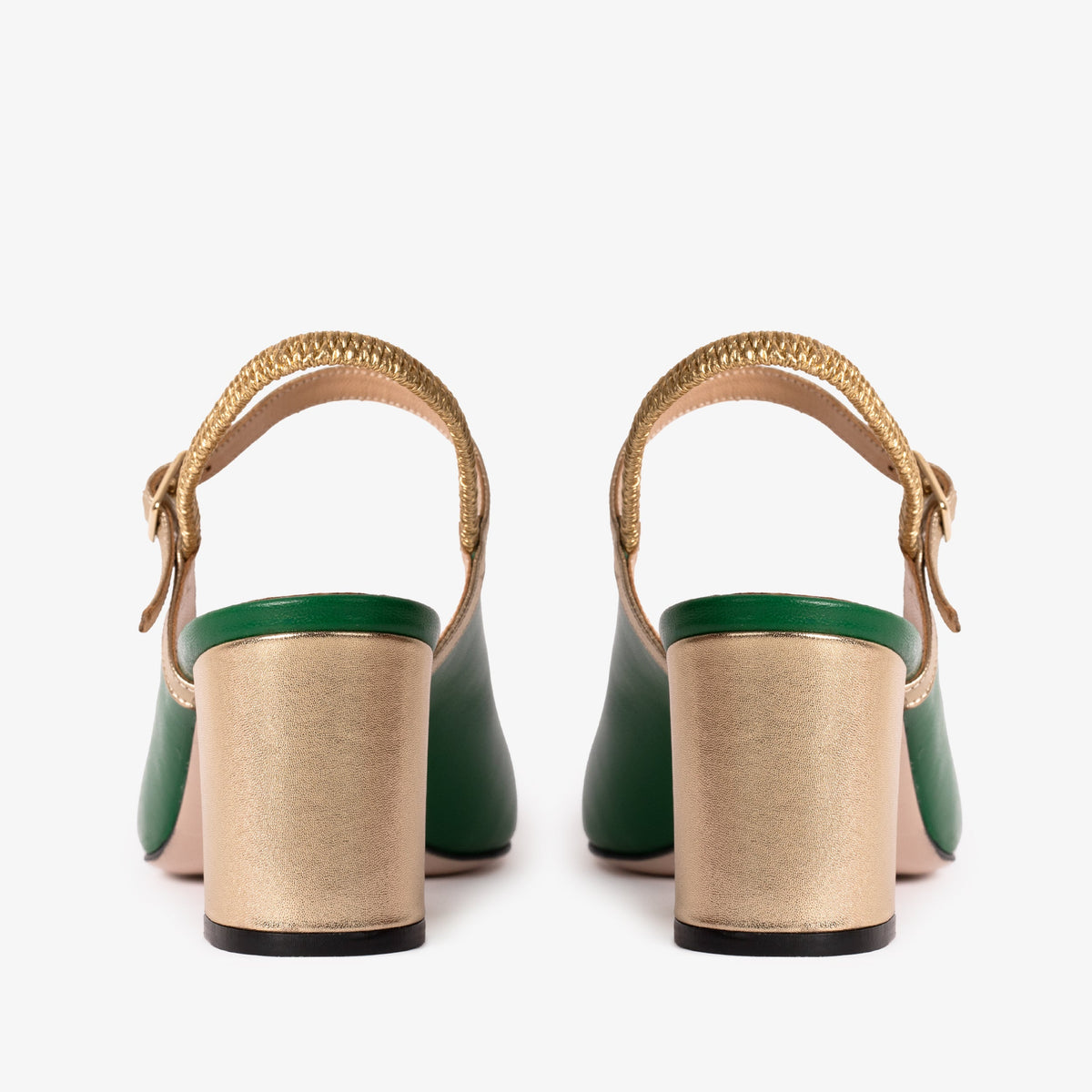 Vinci Leather The Pompei Green Leather Women Slingback Sandal – product view 5