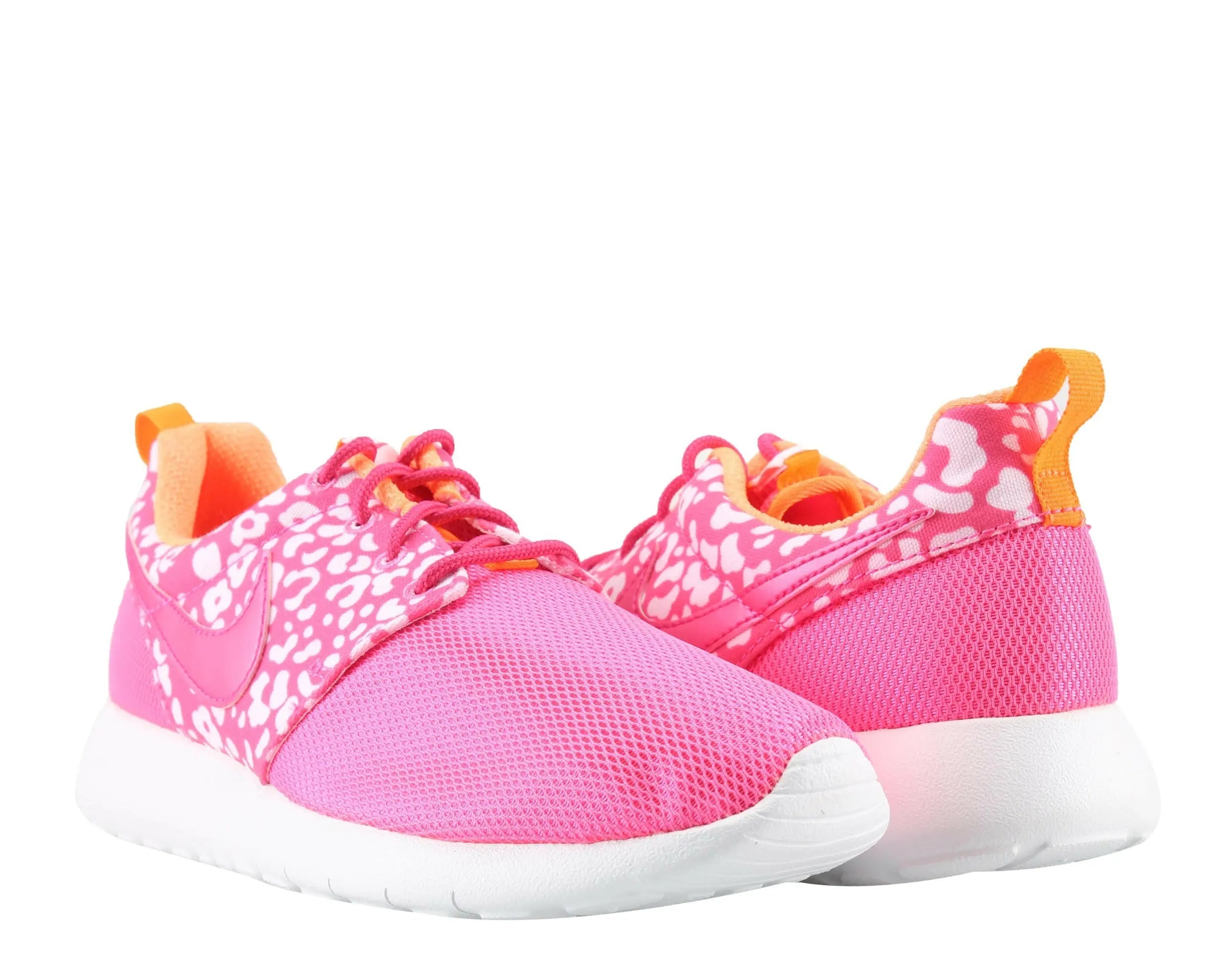 Nike Roshe One Print Big Girls Running Shoes Pink Power/Polarized Pink-Black