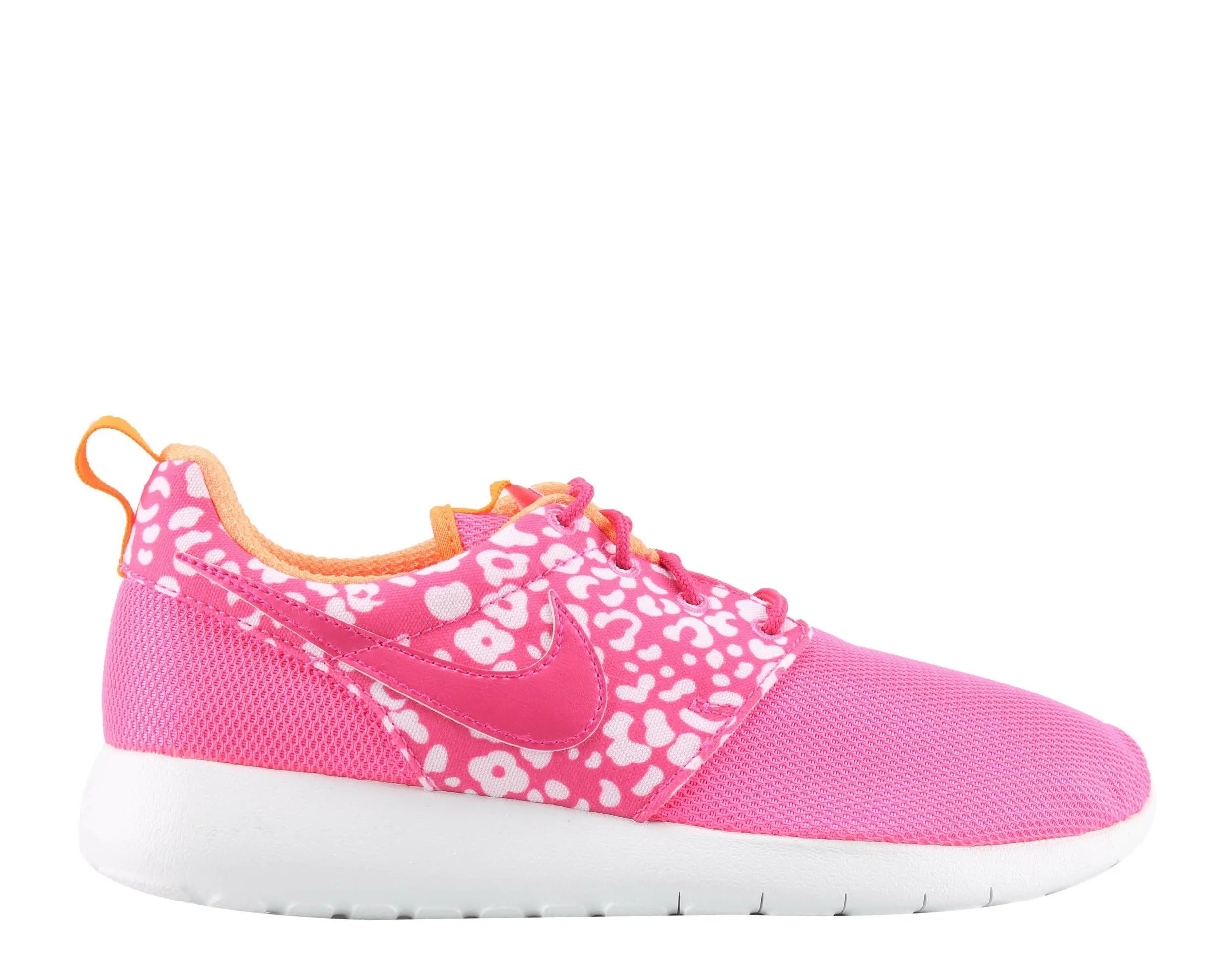 Nike Roshe One Print Big Girls Running Shoes Pink Power/Polarized Pink-Black