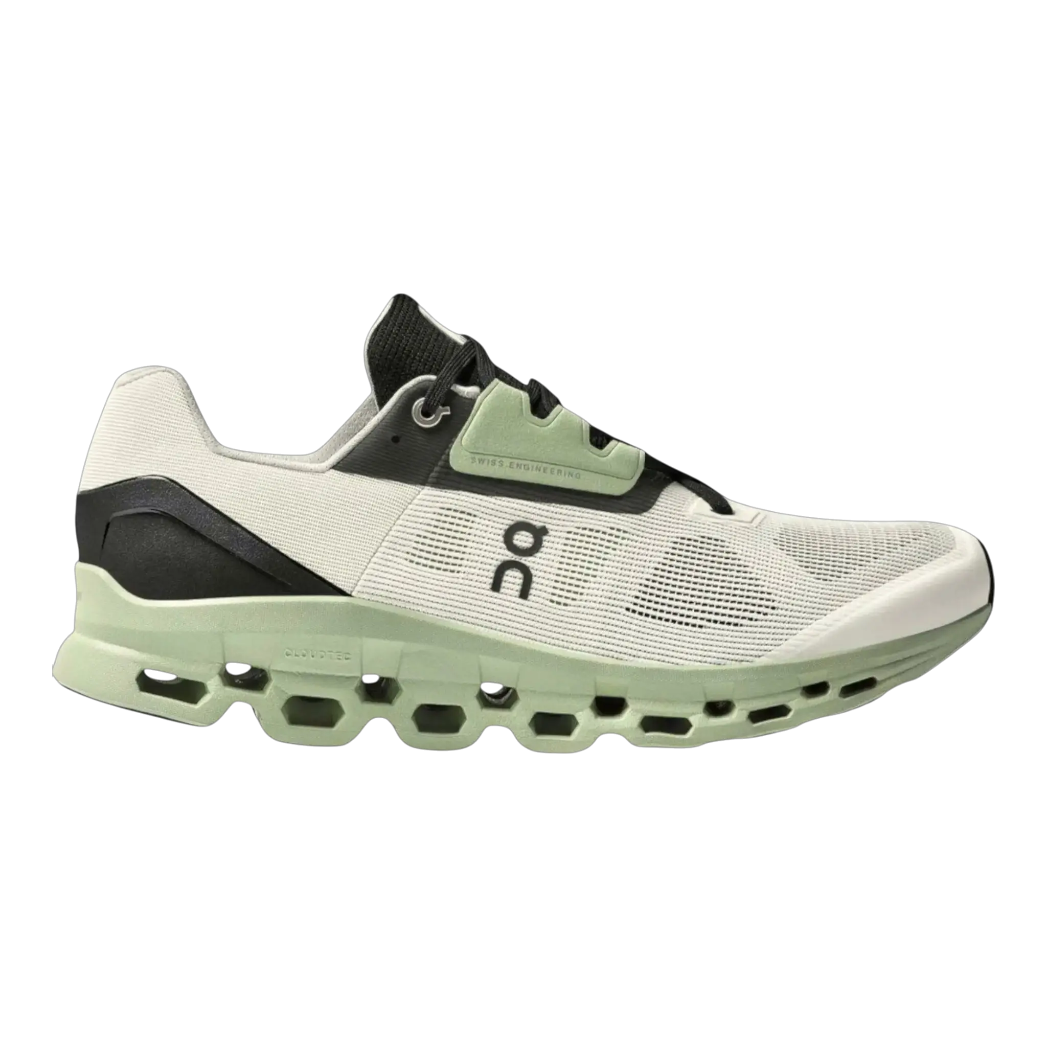 On Cloudstratus Men Running Sneakers White Black Green