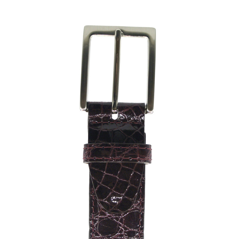 Zelli Italia Men's 70-100-BDX ALLIGATOR Belt, Bordeaux