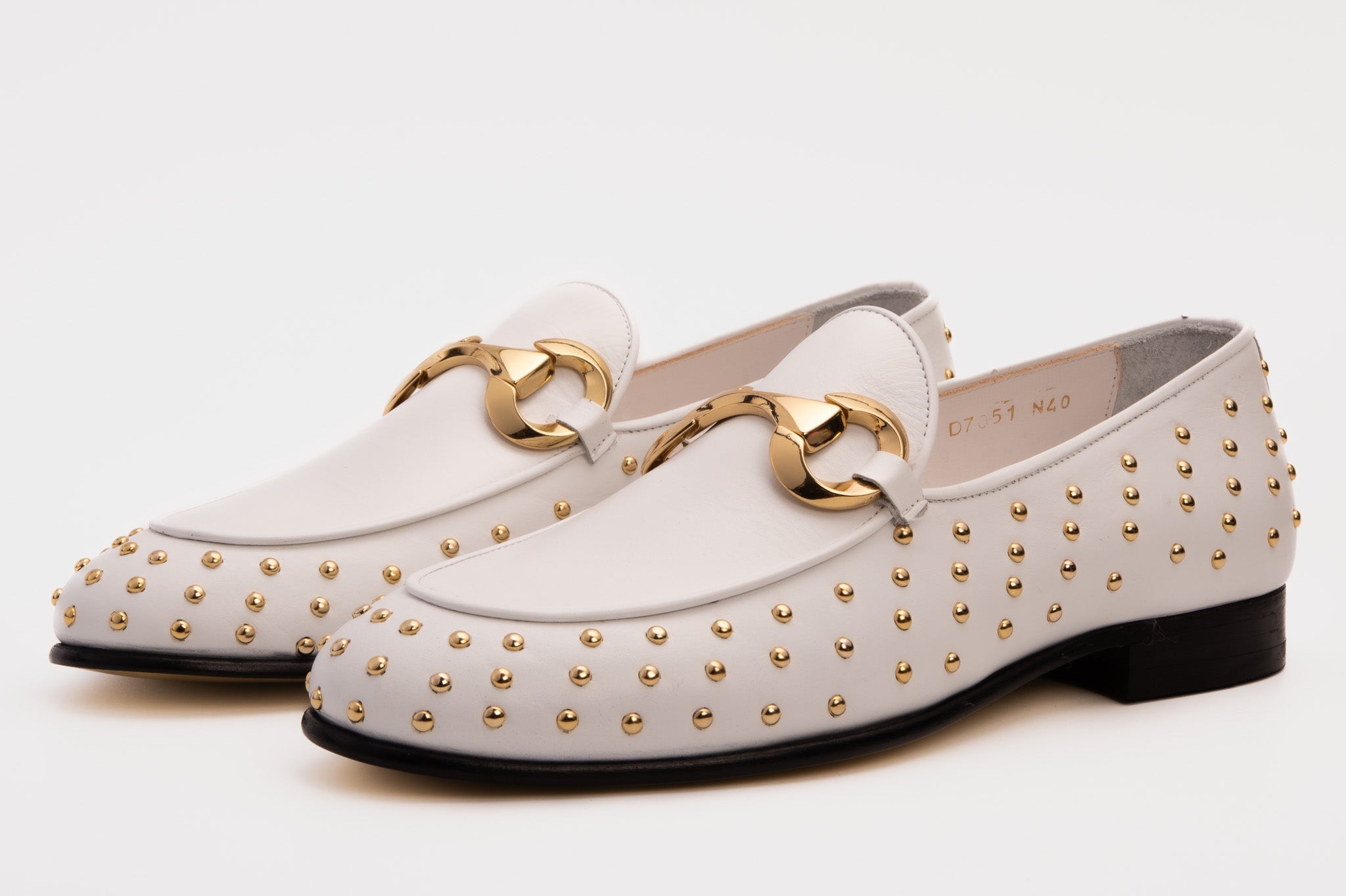 The Jupiter Shoe White Spike Leather Bit Dress Loafer Limited Edition Men Shoe
